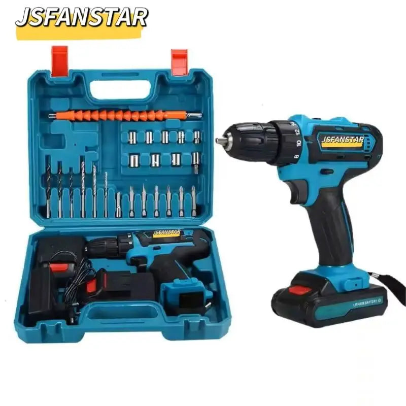 New Brush Motor Cordless Drills Set Combined Electric Screwdriver With 2 Batteries