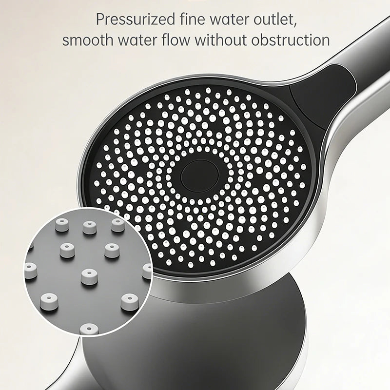 New Modern Bathroom Gun Gray Aluminum Minimalist Household Shower Set MultiFunction Hot and Cold Water Shower System Set