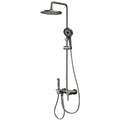 New Modern Bathroom Gun Gray Aluminum Minimalist Household Shower Set MultiFunction Hot and Cold Water Shower System Set